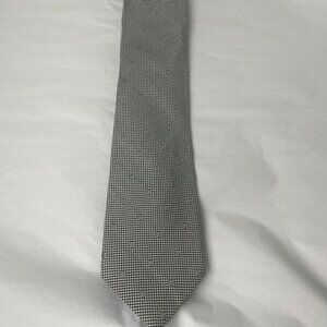 Saks Fifth Avenue Silk Necktie Black and White Checked